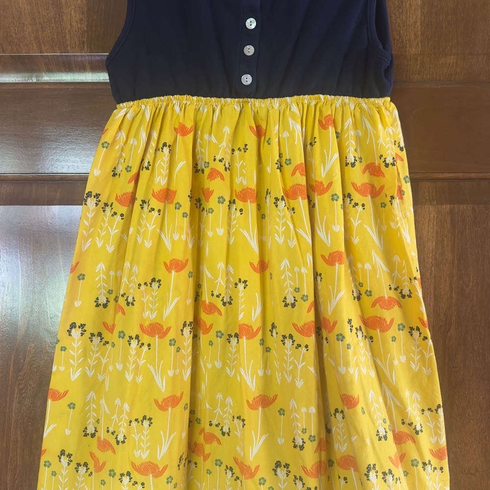 Navy and Sunshine Sleeveless Sundress